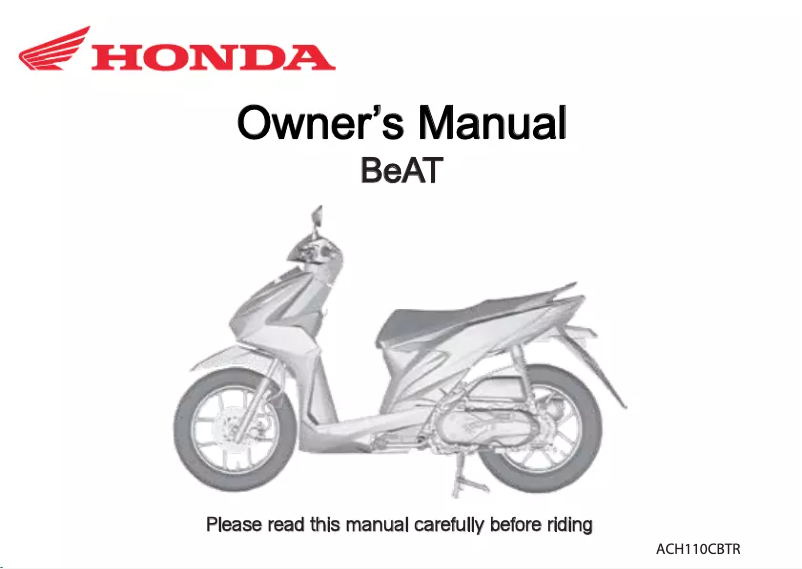 Page 1 de la notice Manuel utilisateur Honda Beat (2024)
