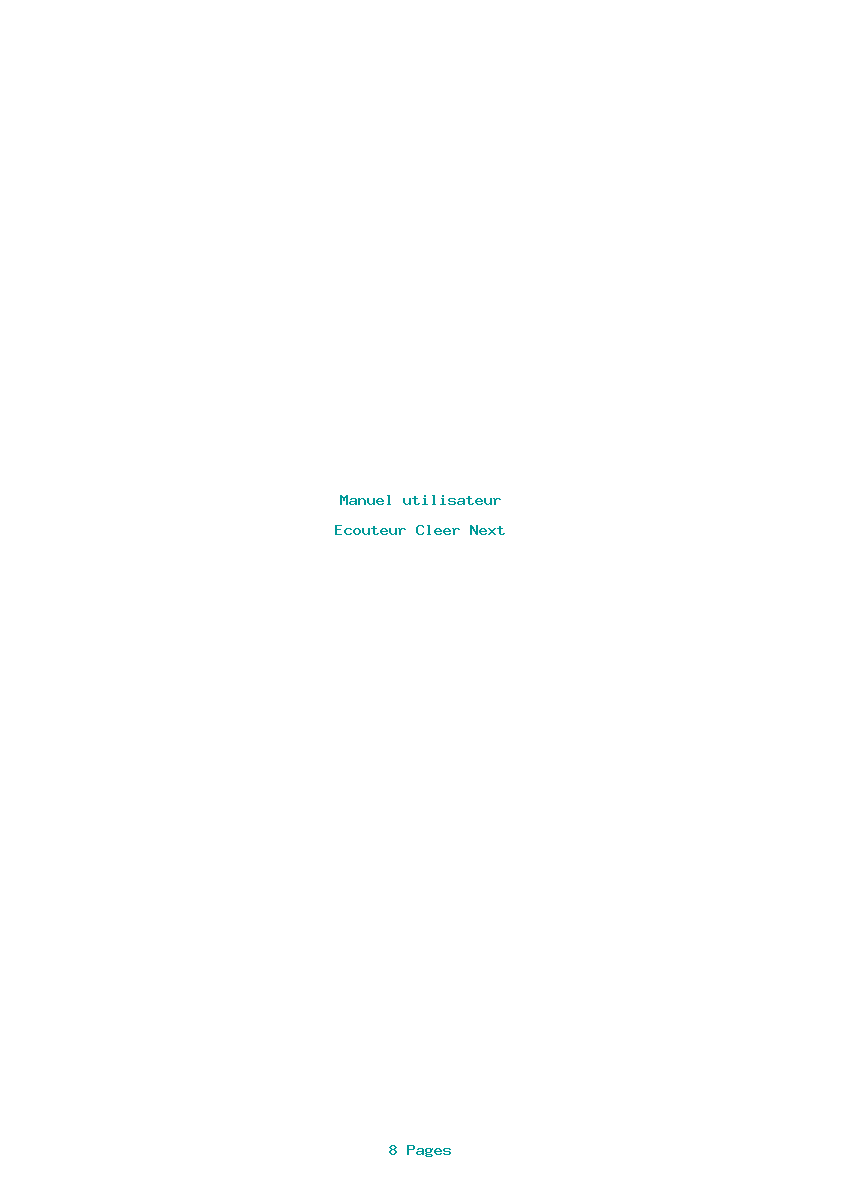 Page 1 de la notice Manuel utilisateur Cleer Next