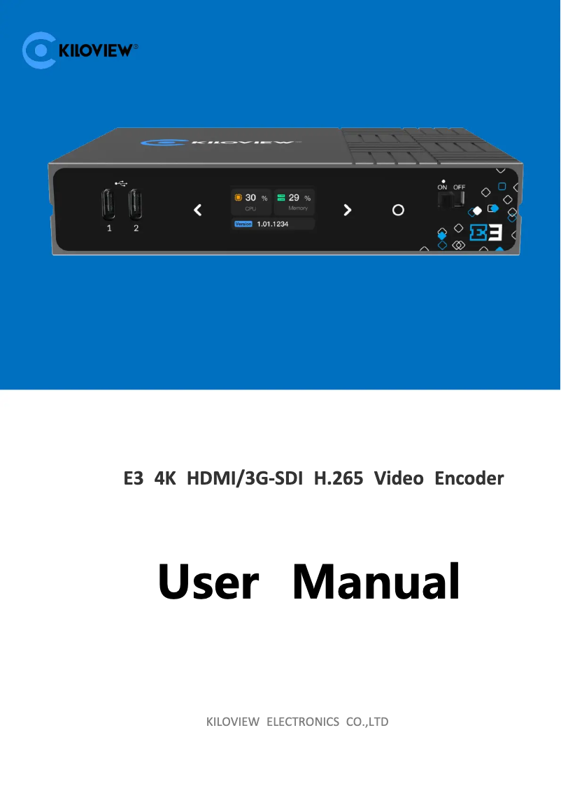 Página 1 del manual Manual de usuario Kiloview E3