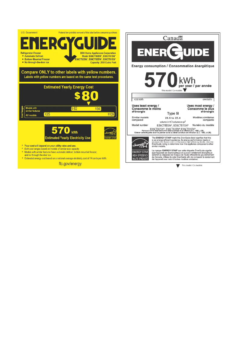 Page 1 de la notice Label énergétique Bosch B36CT81ENS