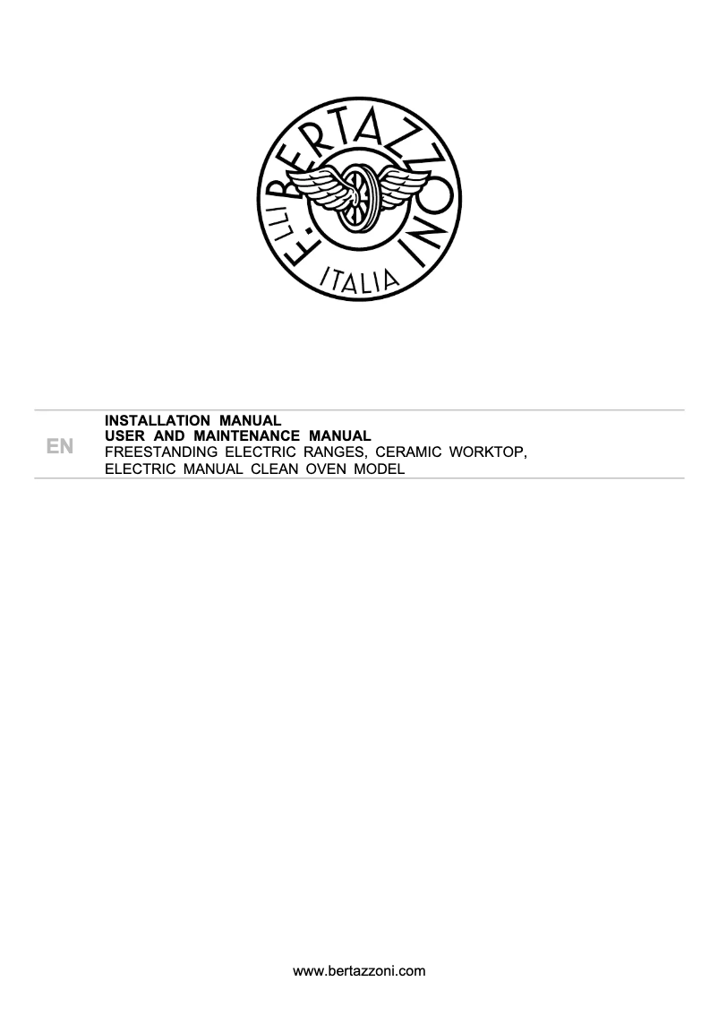 Page 1 de la notice Guide d'installation Bertazzoni PRO304CEMXV