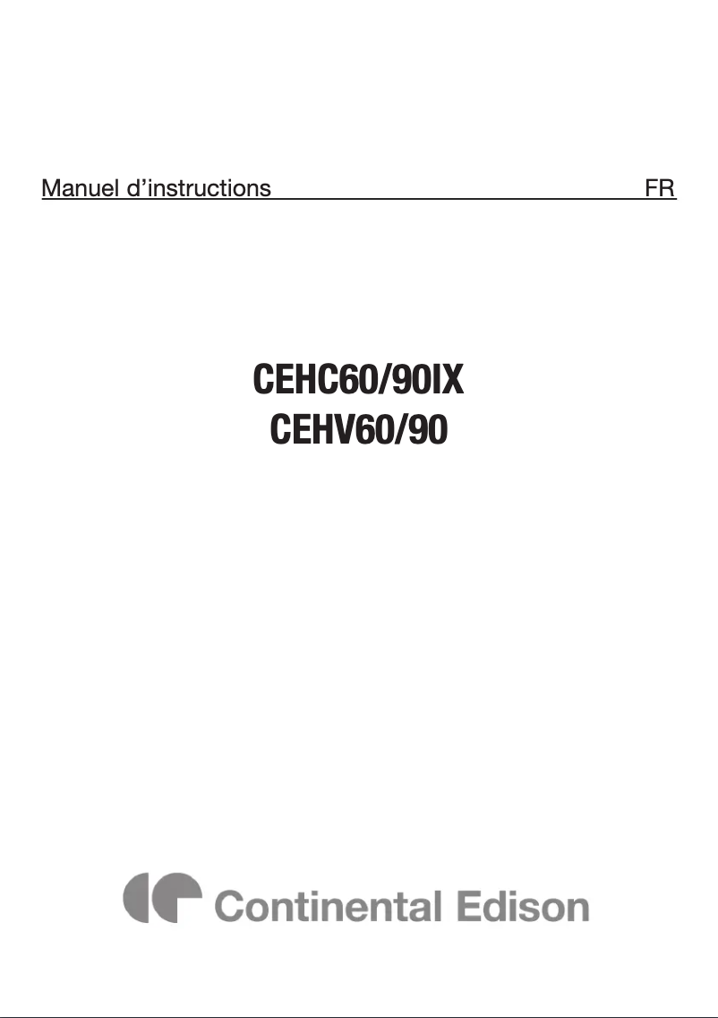 Página 1 del manual Manual de usuario Continental Edison CEHC90IX