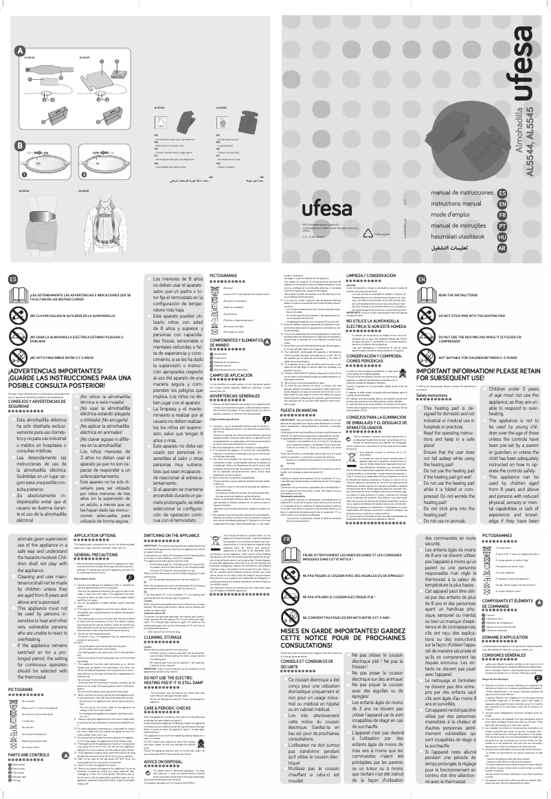 Page 1 de la notice Manuel utilisateur Ufesa AL5544