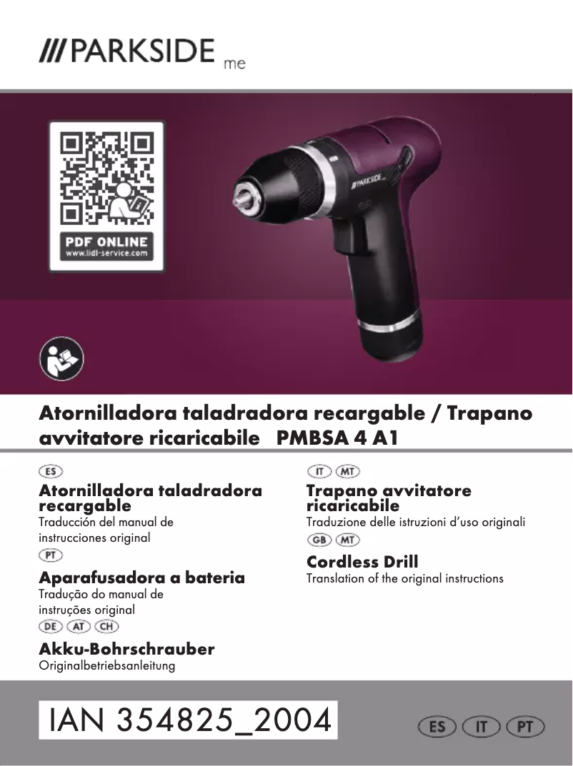 Page 1 de la notice Manuel utilisateur Parkside PMBSA 4 A1