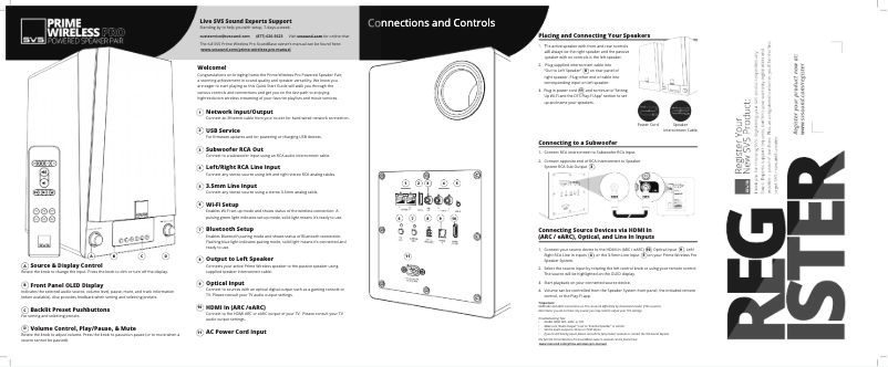 Page 1 of the manual Quick Start Guide SVS Prime Wireless Pro