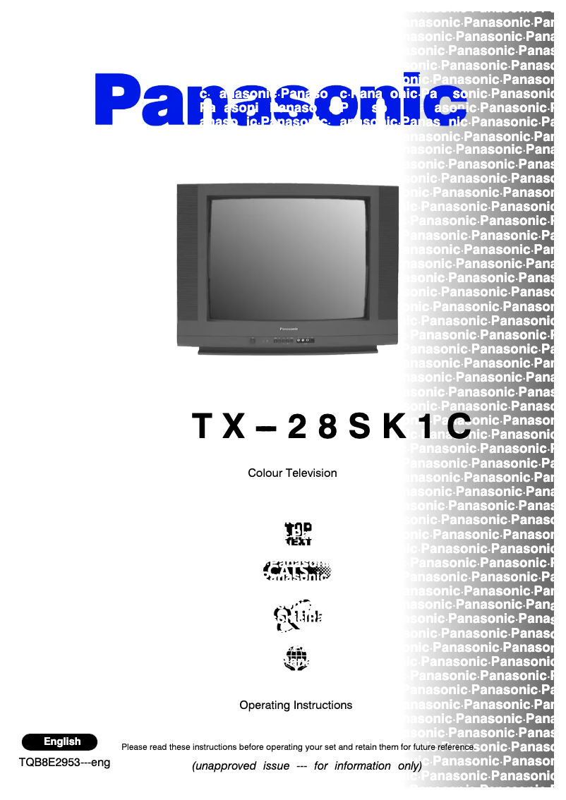 Page 1 de la notice Manuel utilisateur Panasonic TX-28SK1C