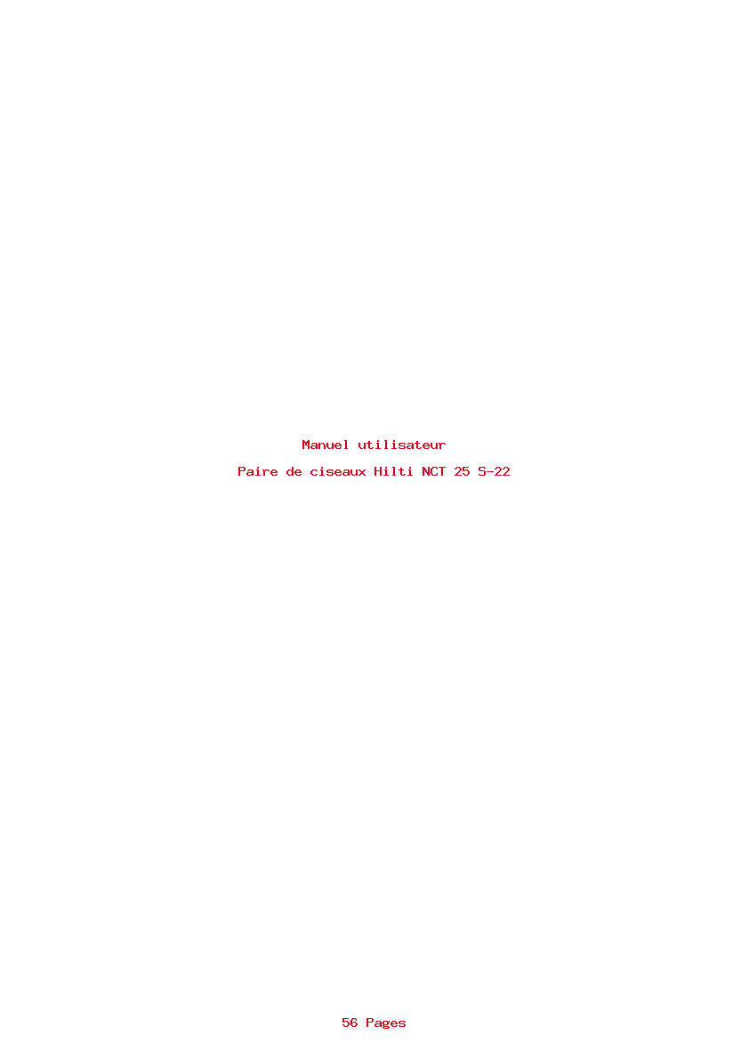Page 1 de la notice Manuel utilisateur Hilti NCT 25 S-22