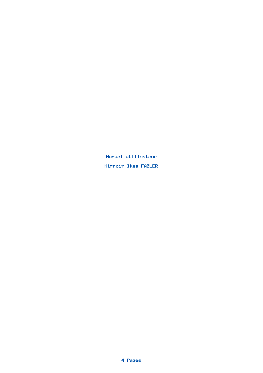 Page 1 de la notice Manuel utilisateur Ikea FABLER
