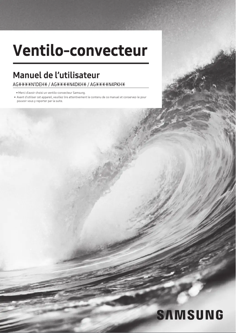 Page 1 de la notice Manuel utilisateur Samsung AG105MN4DKH