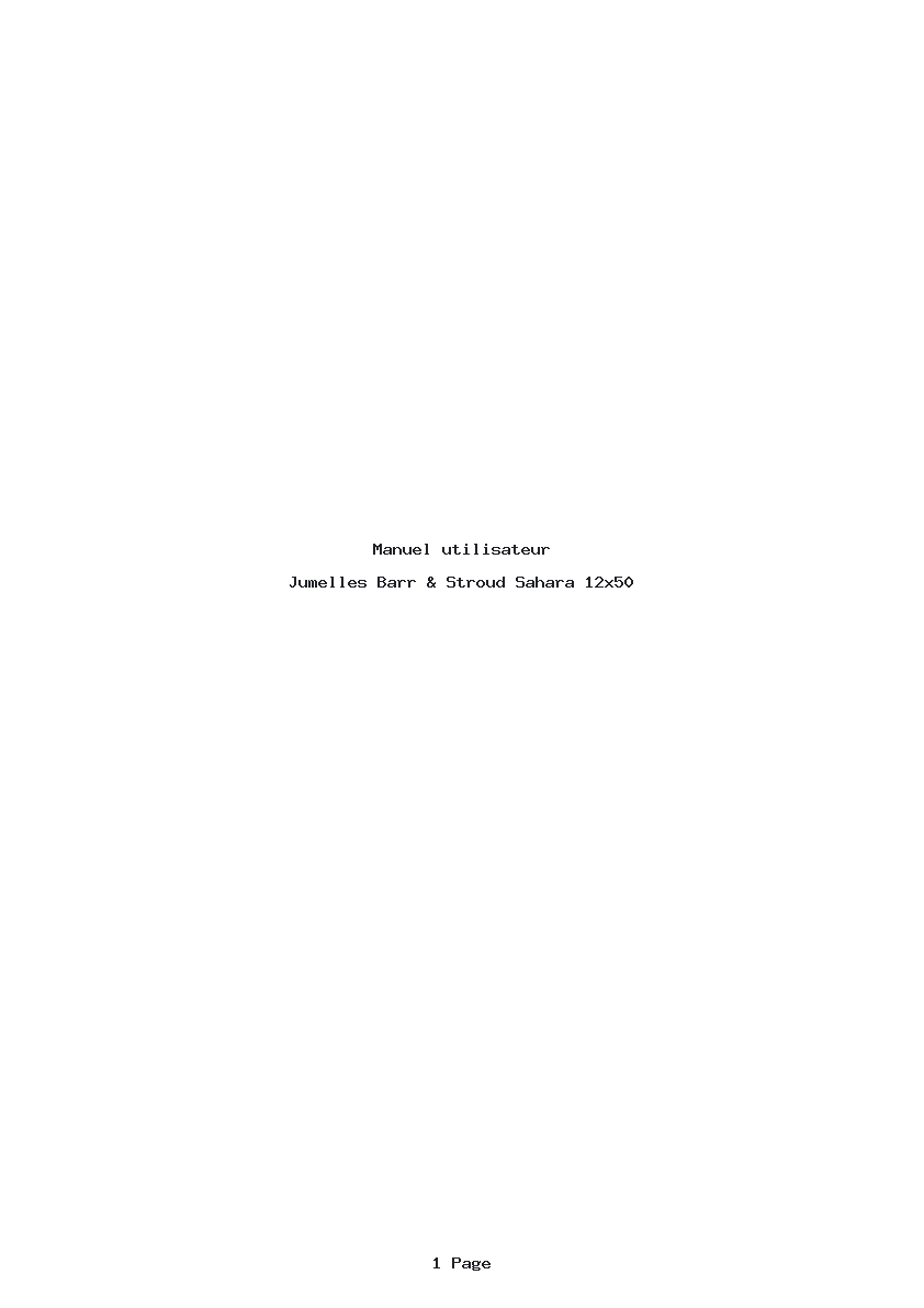 Page 1 de la notice Manuel utilisateur Barr & Stroud Sahara 12x50