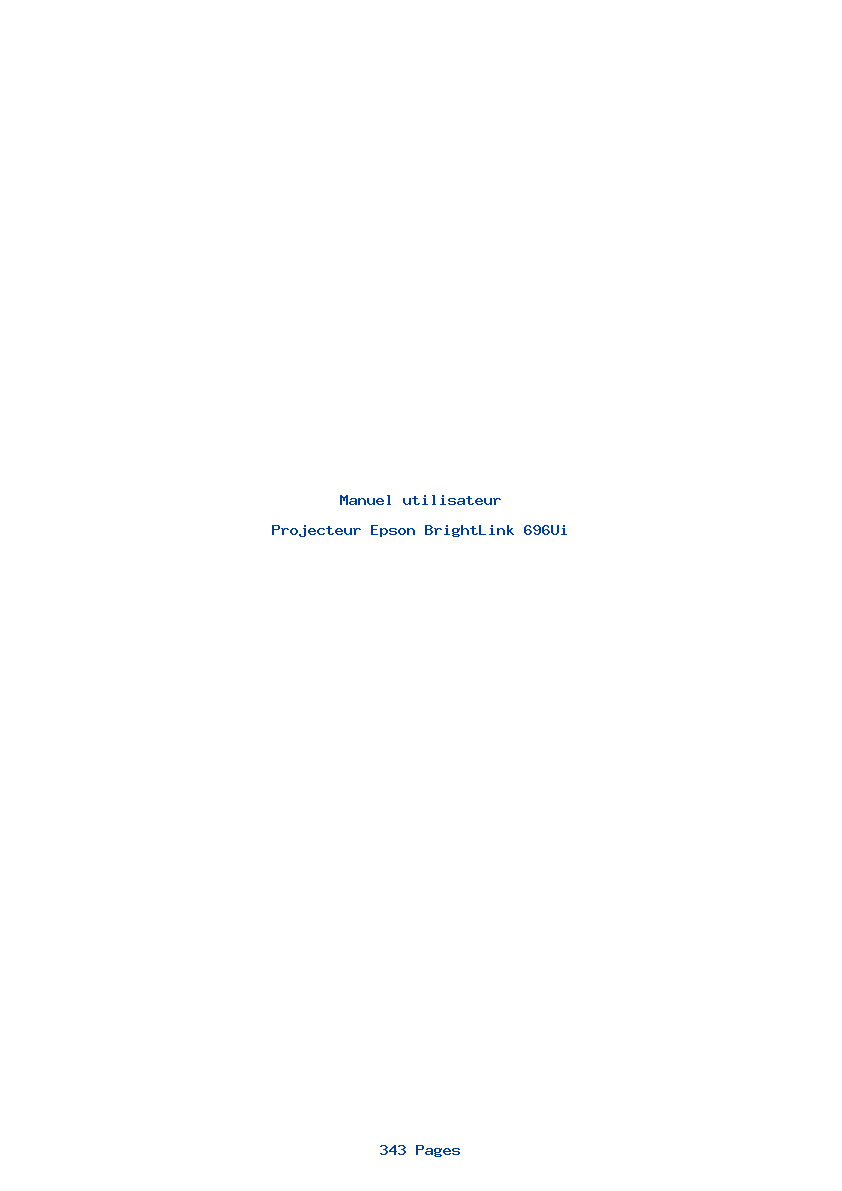Page 1 de la notice Manuel utilisateur Epson BrightLink 696Ui
