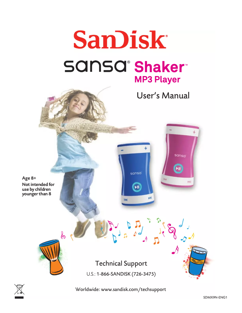 Page 1 de la notice Manuel utilisateur Sandisk Sansa Shaker