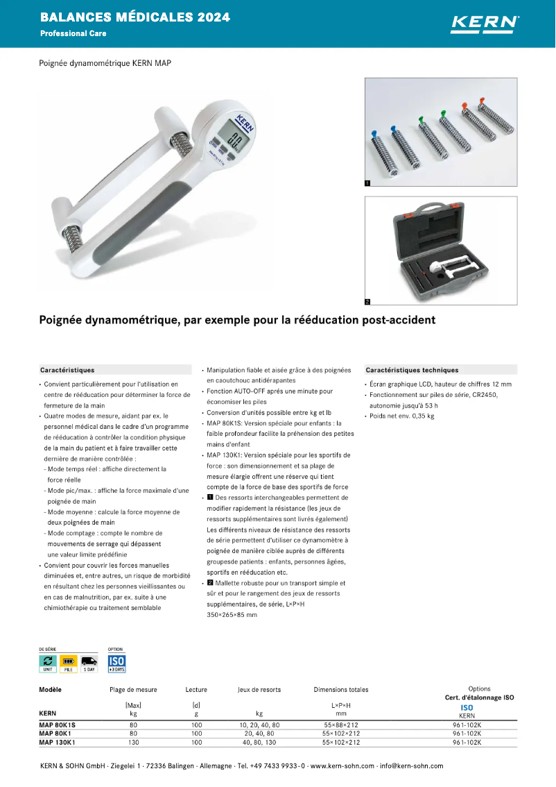 Página 1 del manual Folleto Kern MAP 130K1