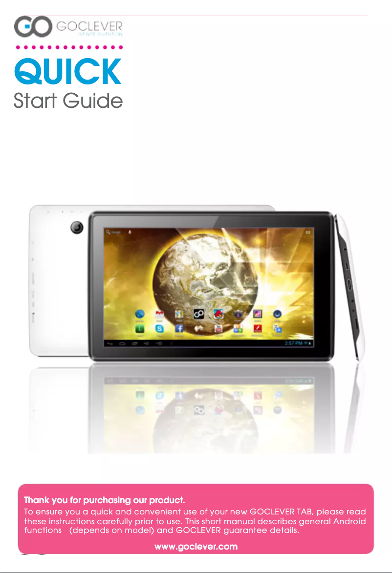 Page 1 de la notice Manuel utilisateur GoClever TERRA 101