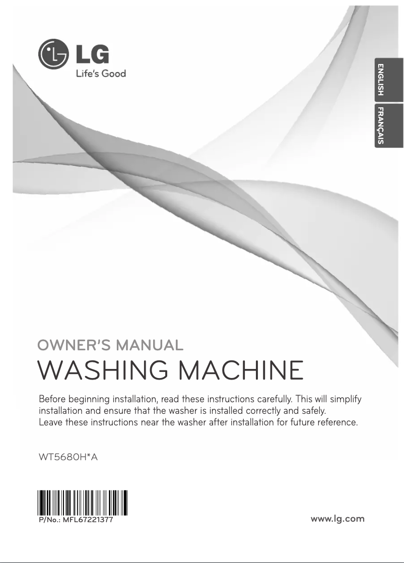 Página 1 del manual Manual de usuario LG WT5680HWA