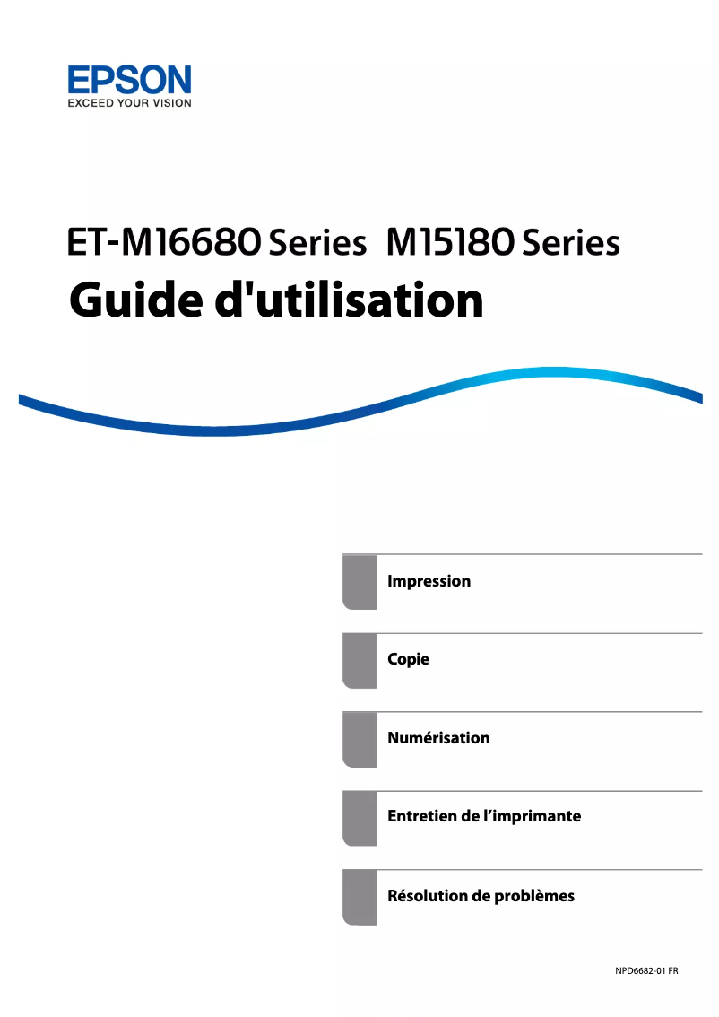 Page 1 de la notice Manuel utilisateur Epson EcoTank Pro M15180