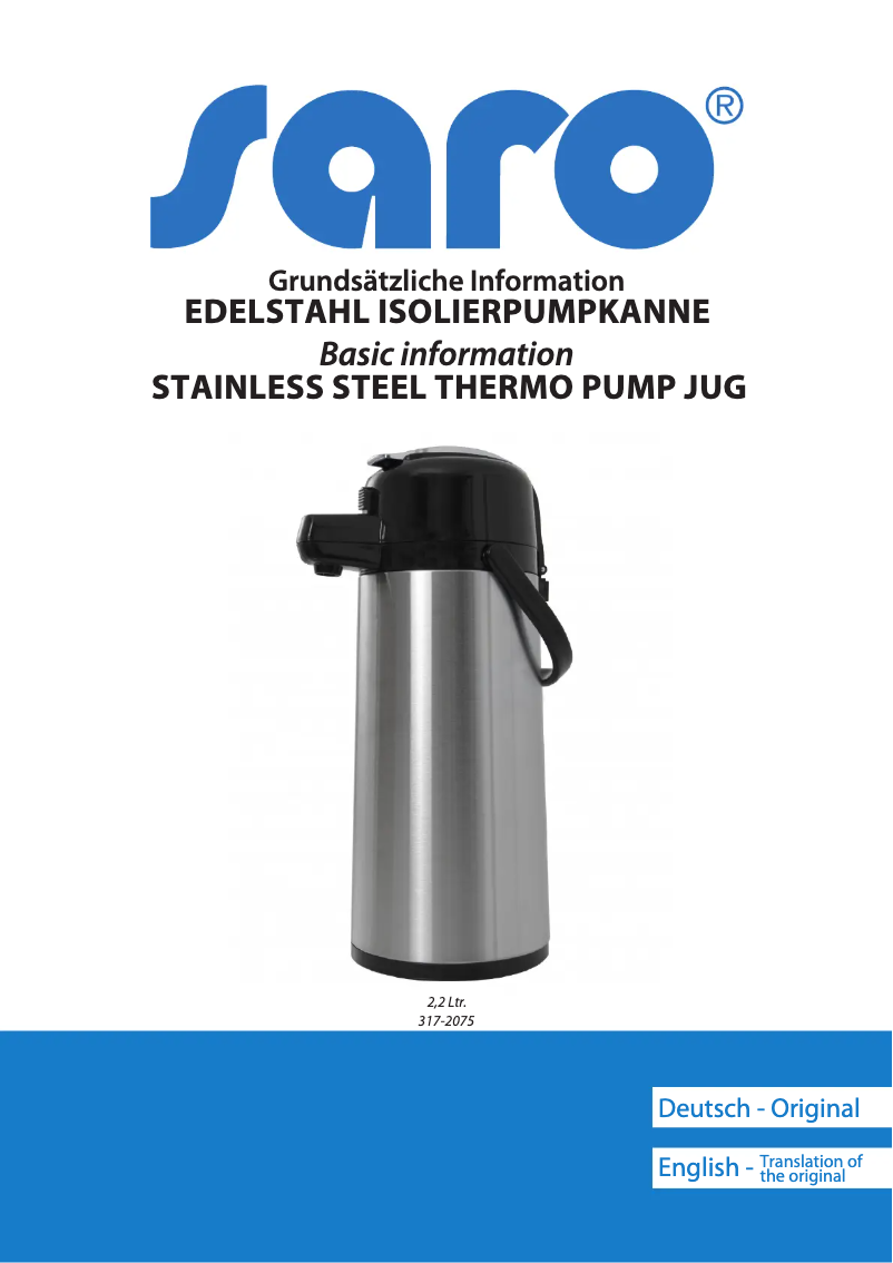 Page 1 de la notice Manuel utilisateur Saro 317-2076