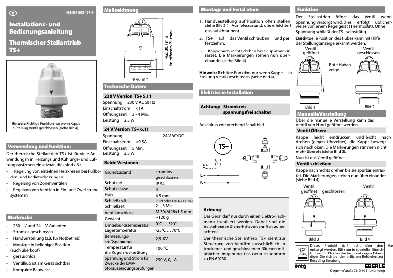 Página 1 del manual Manual de usuario Eberle TS+