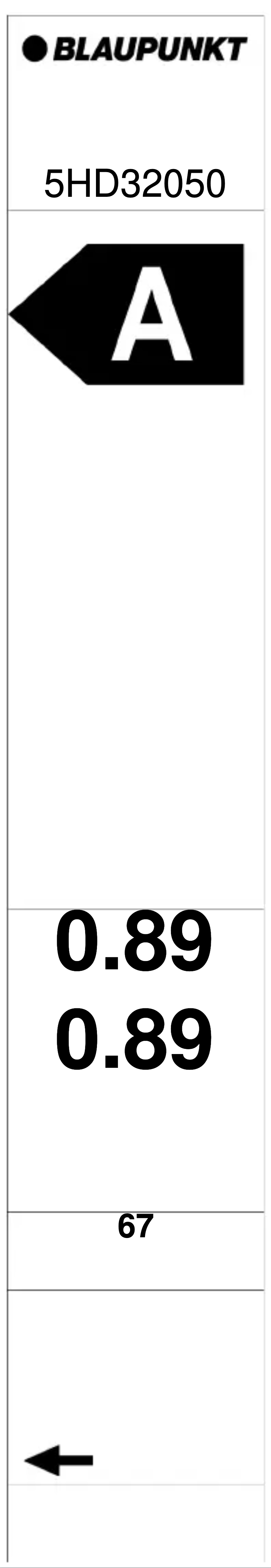 Page 1 de la notice Label énergétique Blaupunkt 5HD32050