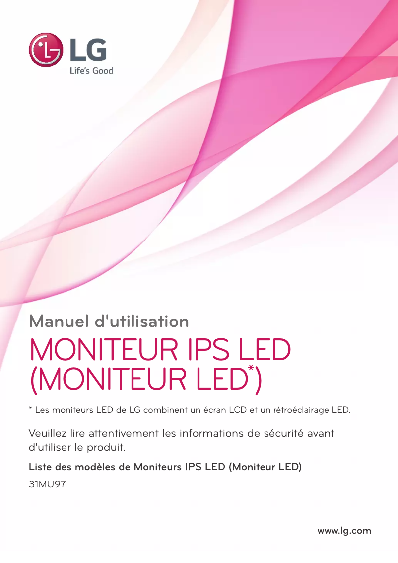 Page 1 de la notice Manuel utilisateur LG 31MU97-B