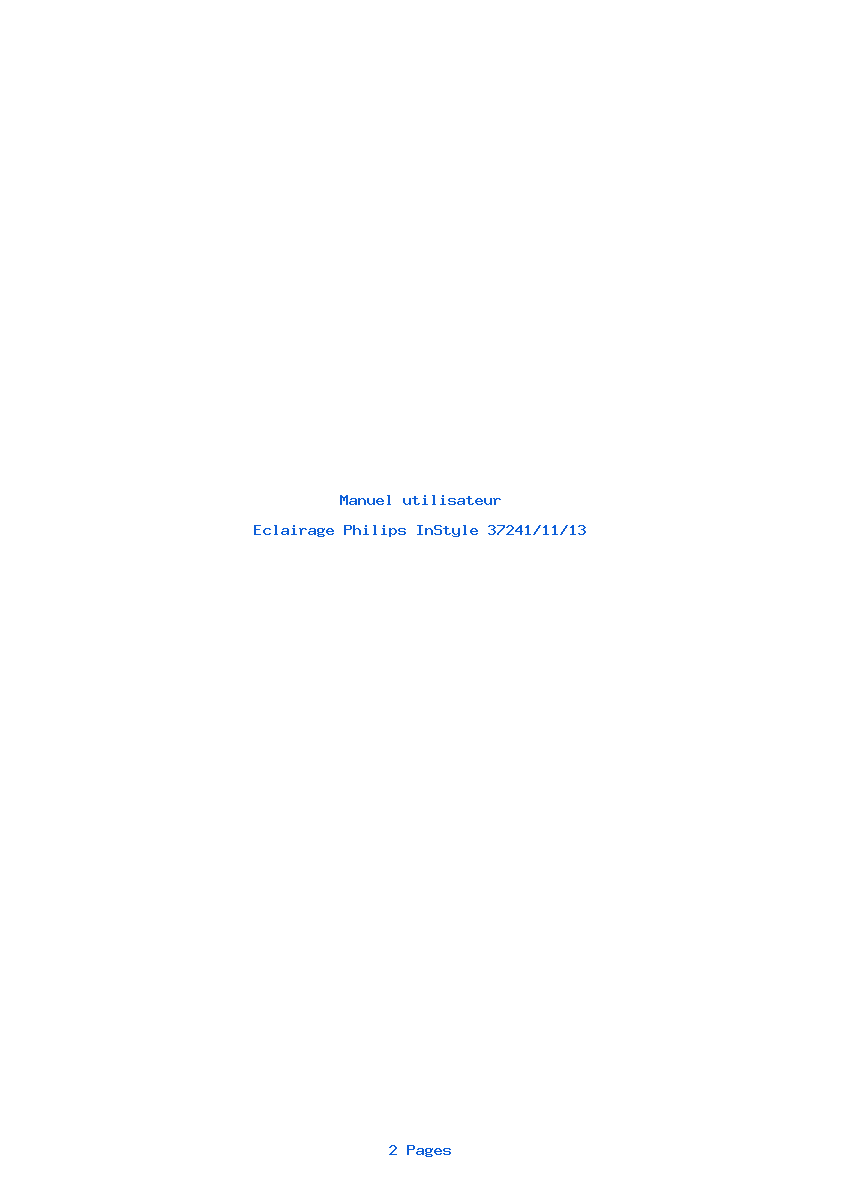 Page 1 de la notice Manuel utilisateur Philips InStyle 37241/11/13