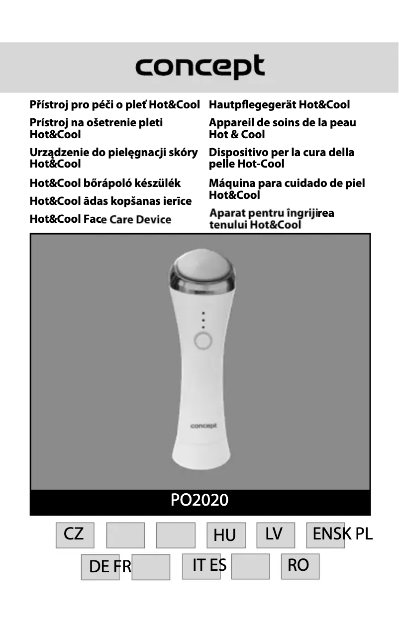 Page 1 de la notice Manuel utilisateur Concept Perfect Skin PO2020