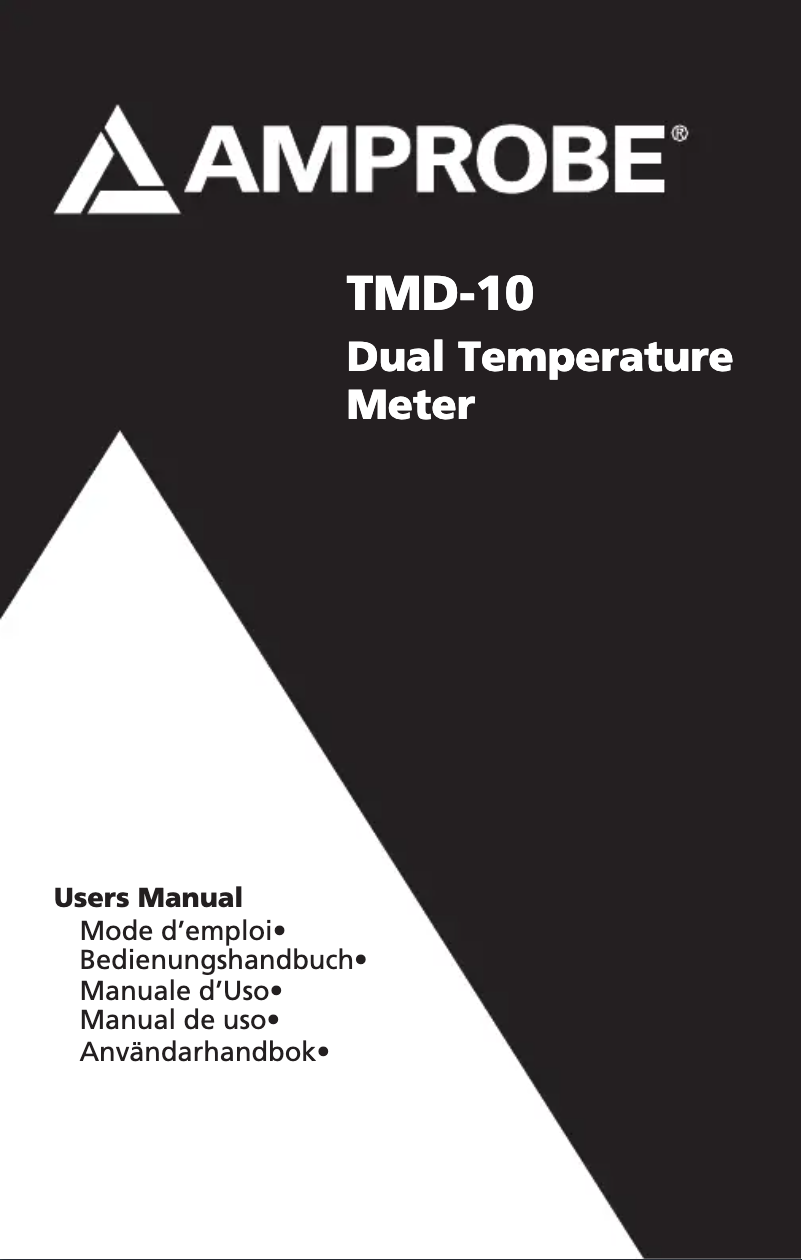 Page 1 of the manual User Manual Amprobe TMD-10