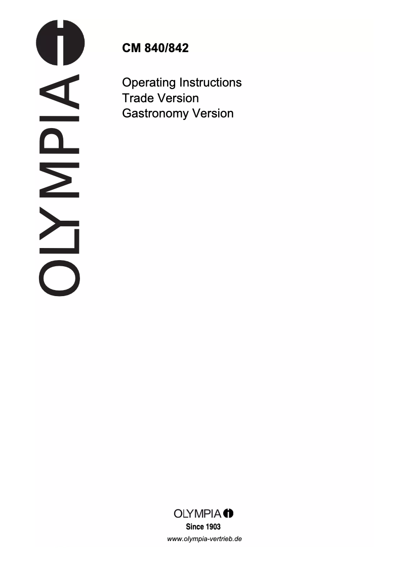 Page 1 de la notice Manuel utilisateur Olympia CM 840
