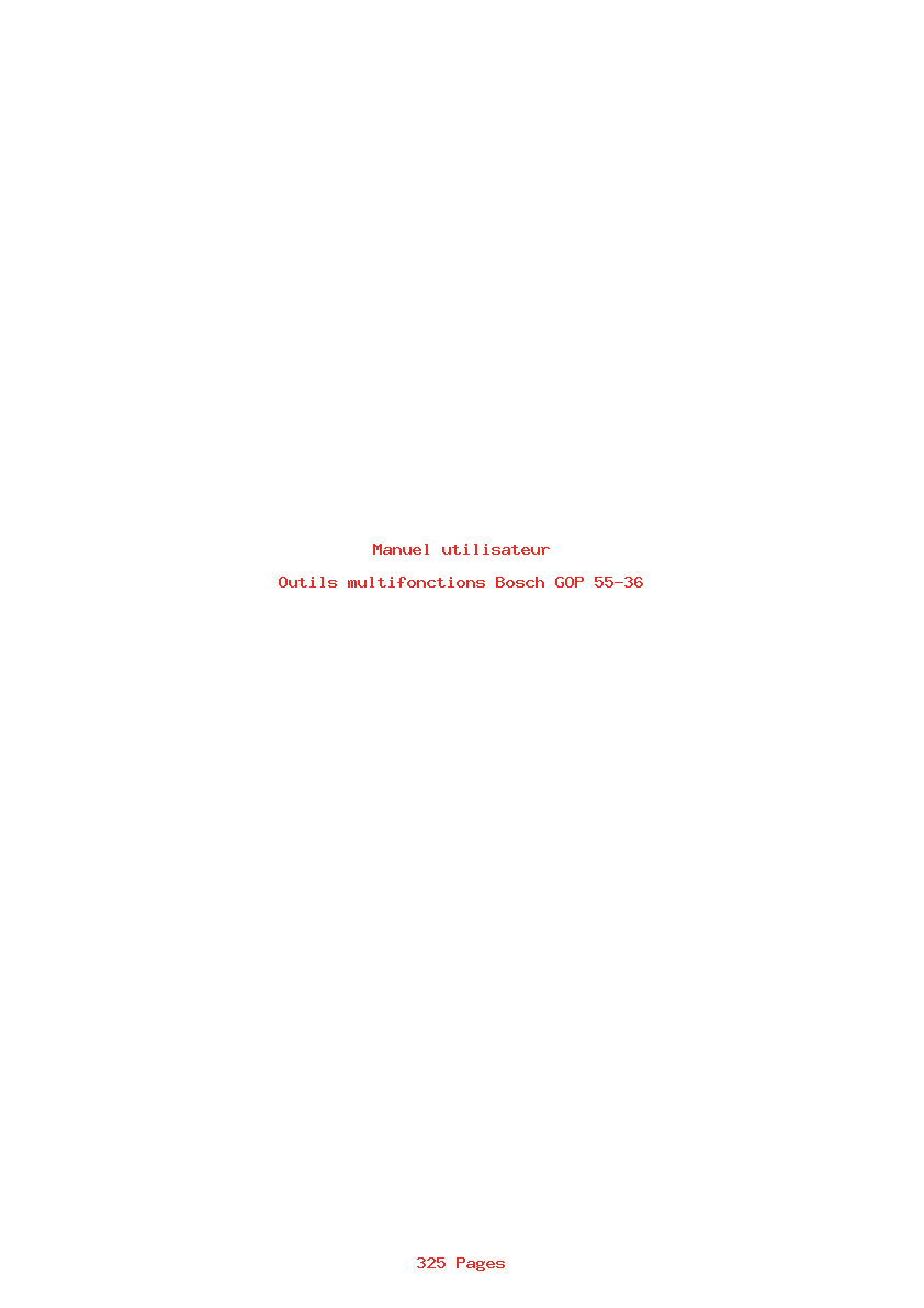 Page 1 de la notice Manuel utilisateur Bosch GOP 55-36