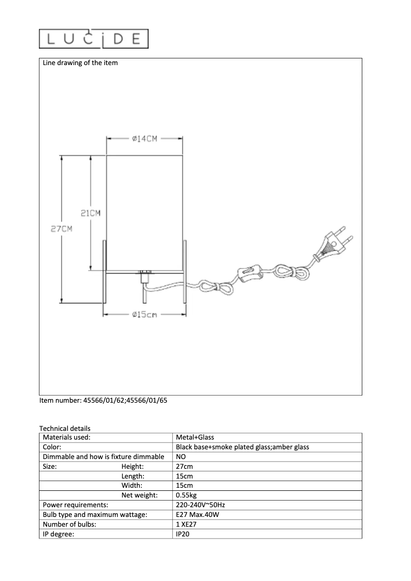 Page 1 of the manual User Manual Lucide Steffie