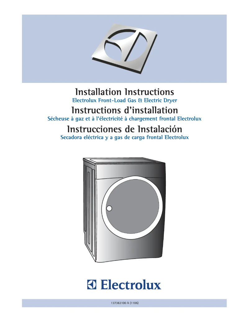 Página 1 del manual Guía de instalación Electrolux EIGD55HIW