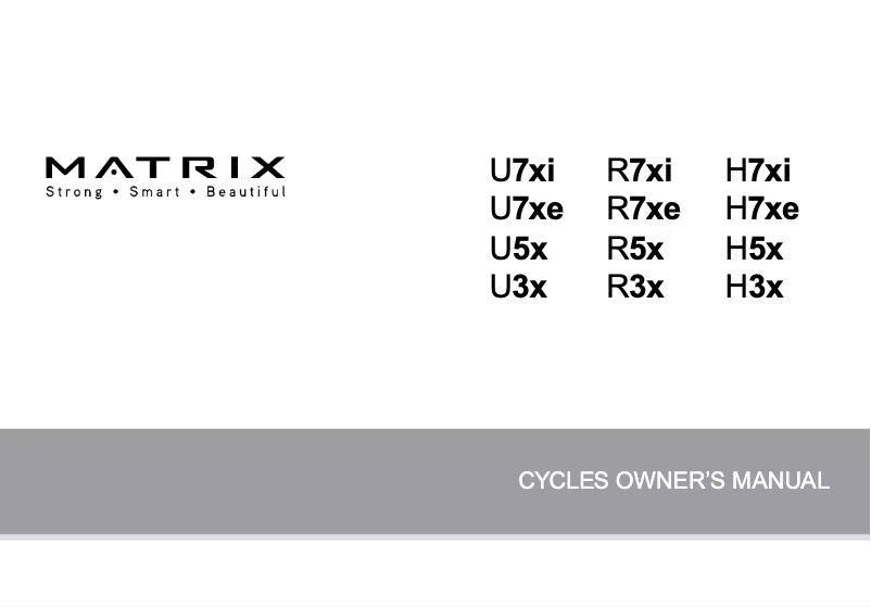 Page 1 de la notice Manuel utilisateur Matrix U5X