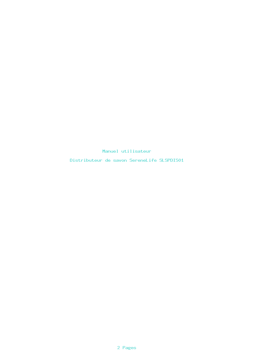 Page 1 de la notice Manuel utilisateur SereneLife SLSPDIS01