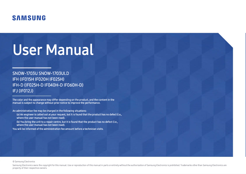 Página 1 del manual Manual de usuario Samsung LH025IFHSDS/ZA