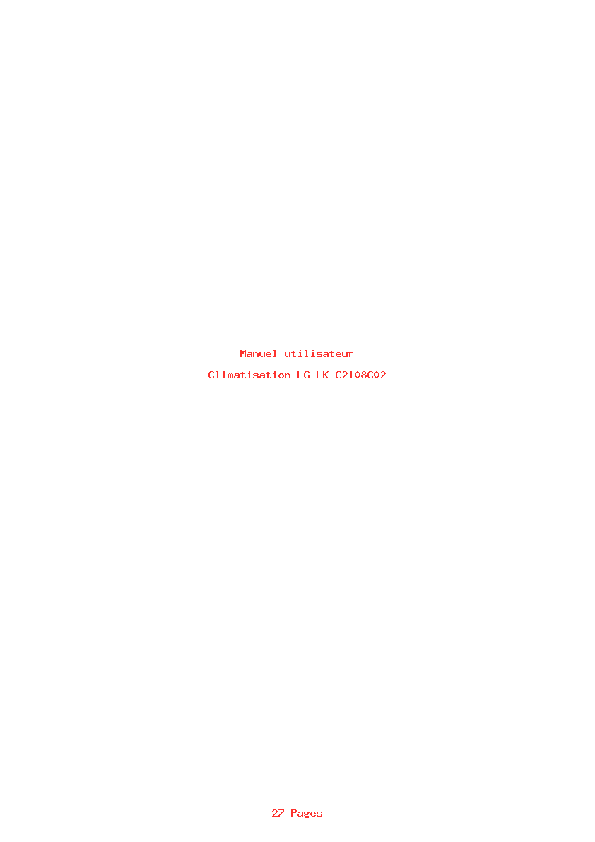 Page 1 de la notice Manuel utilisateur LG LK-C2108C02
