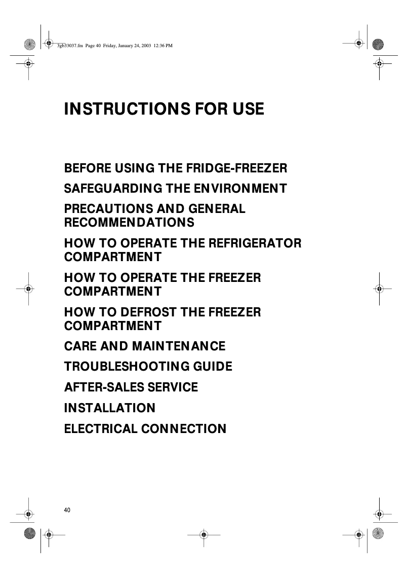 Page 1 de la notice Manuel utilisateur Whirlpool ARC 5730