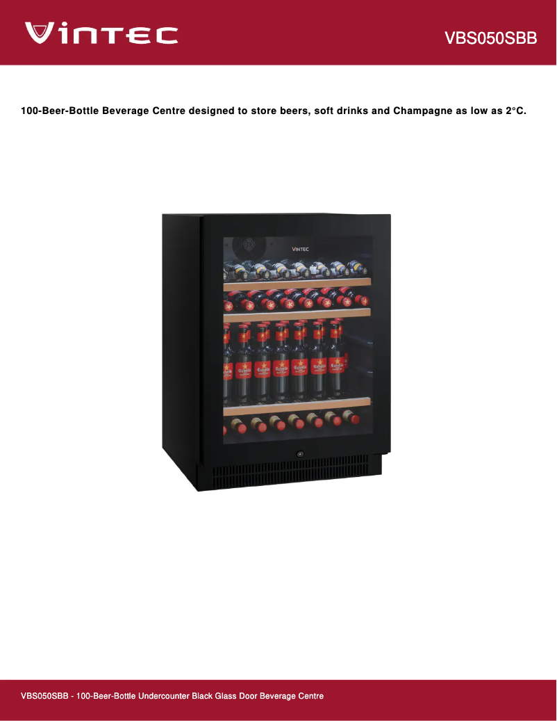 Página 1 del manual Ficha técnica Vintec VBS050SBB