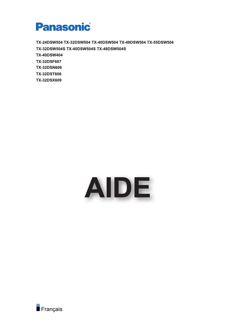 Page 1 de la notice Manuel utilisateur Panasonic Viera TX-55DSW504