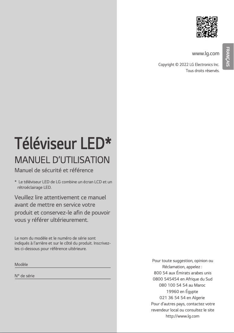 Page 1 of the manual User Manual LG 70UQ80006LD