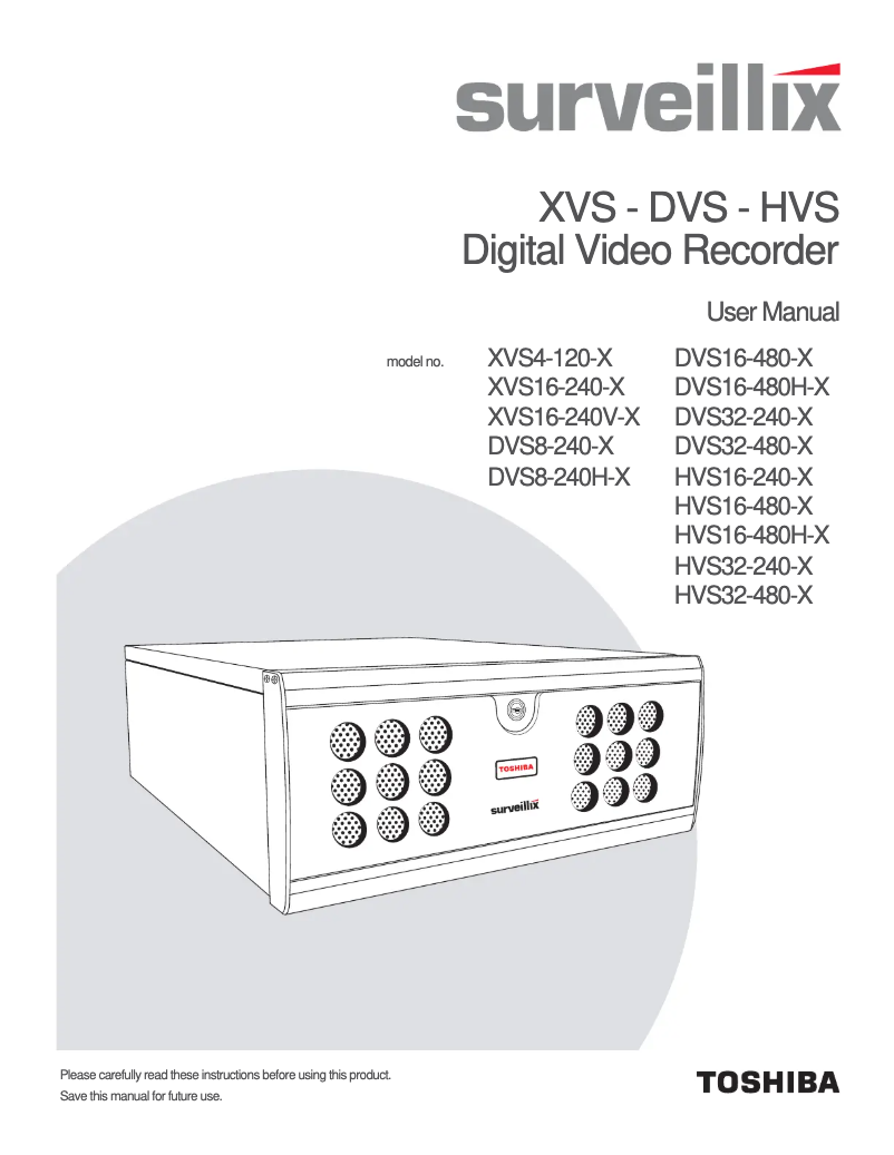 Page 1 de la notice Manuel utilisateur Toshiba DVS32-480-500G
