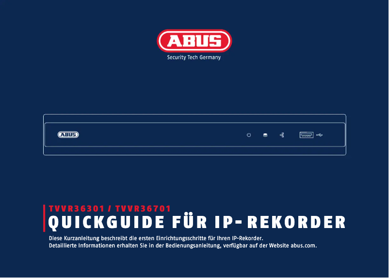 Page 1 of the manual User Manual Abus TVVR36301