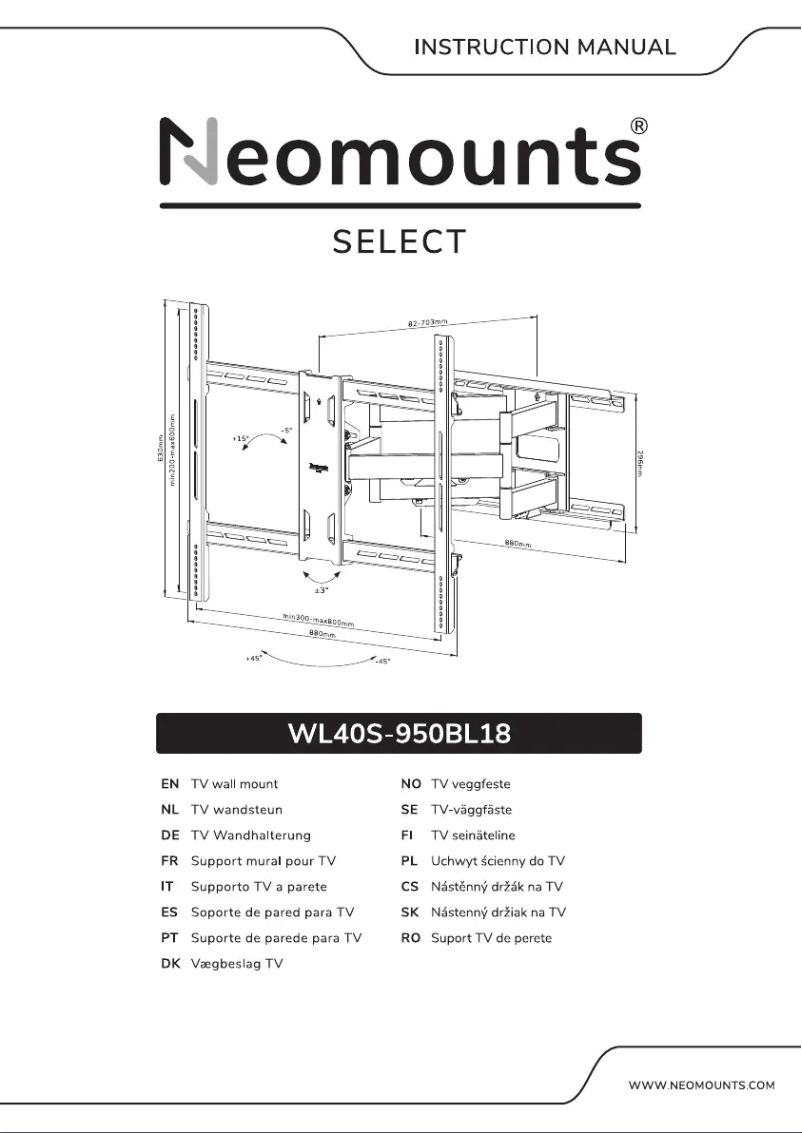 Page 1 de la notice Manuel utilisateur Newstar WL40S-950BL18