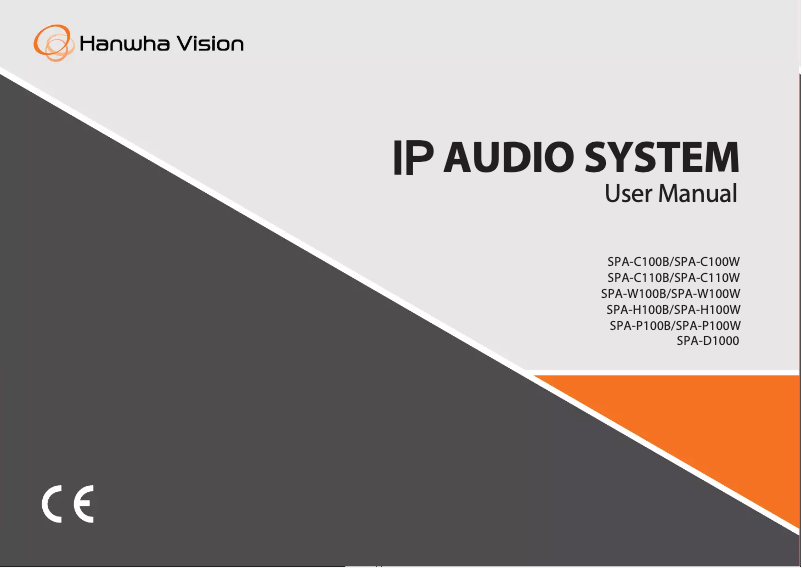 Page 1 of the manual User Manual Hanwha SPA-H100W