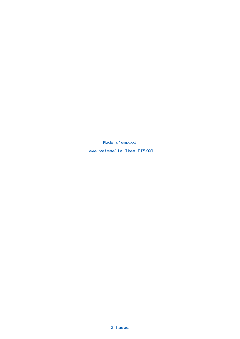 Page 1 de la notice Mode d'emploi Ikea DISKAD