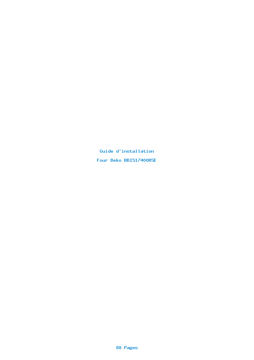 Page 1 de la notice Guide d'installation Beko BBIS17400BSE