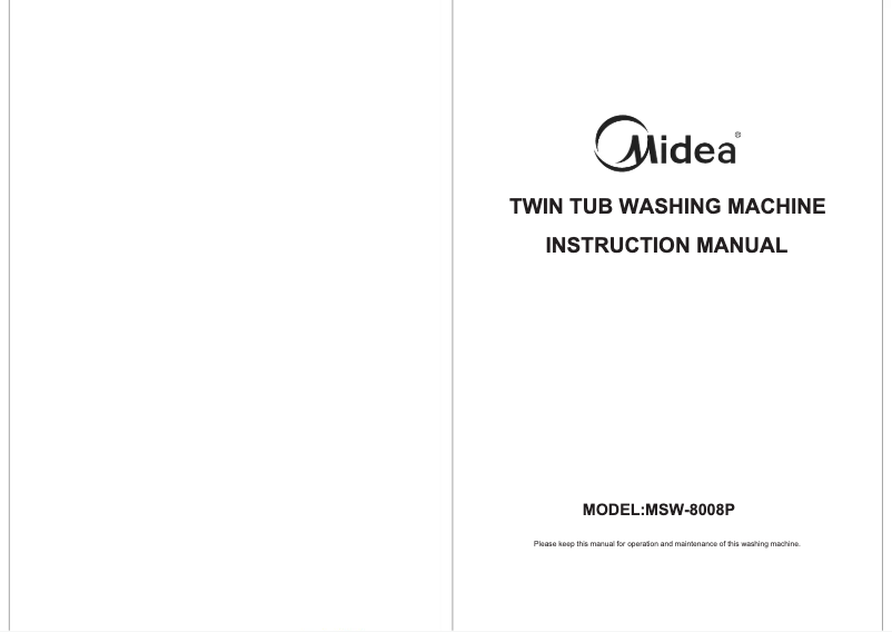 Page 1 de la notice Manuel utilisateur Midea MSW-8008P