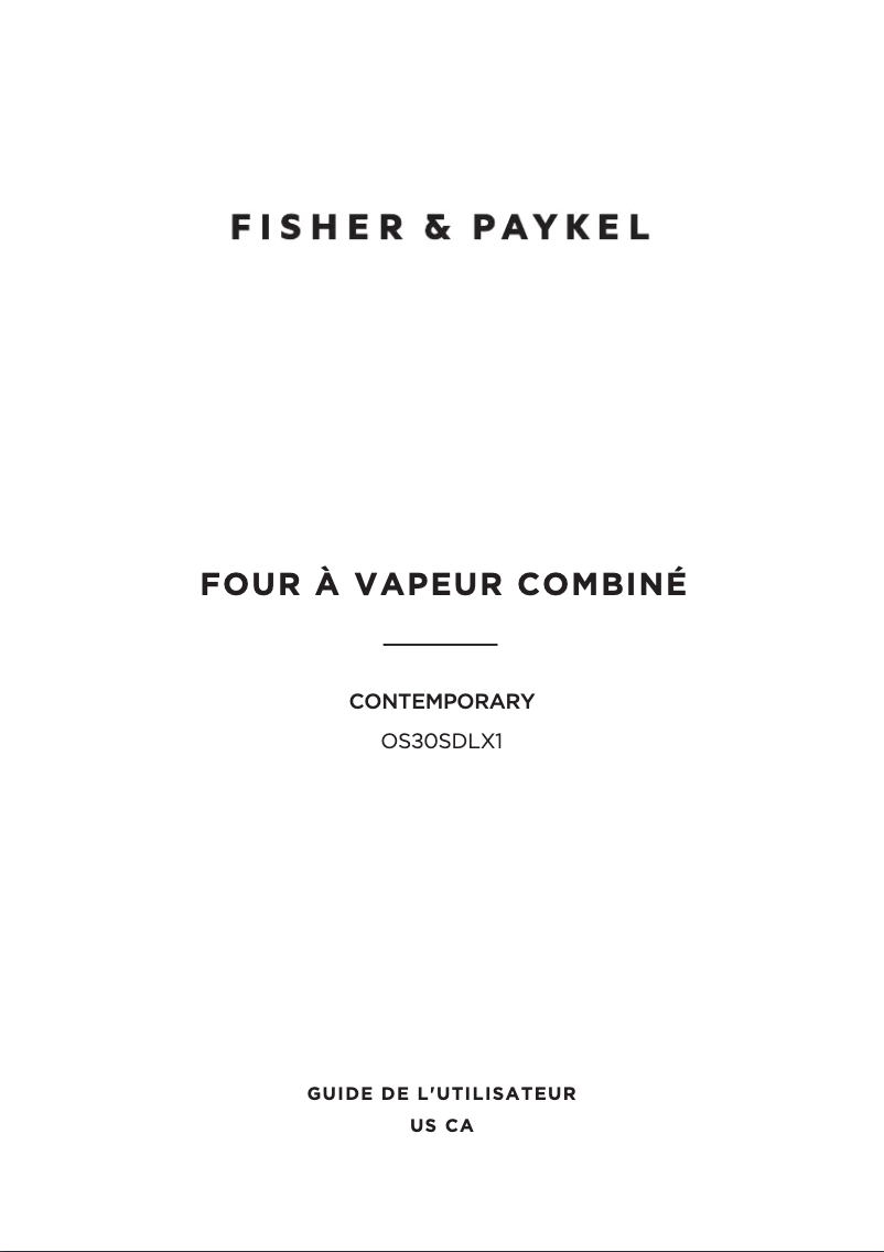 Página 1 del manual Manual de usuario Fisher & Paykel OS30SDLX1