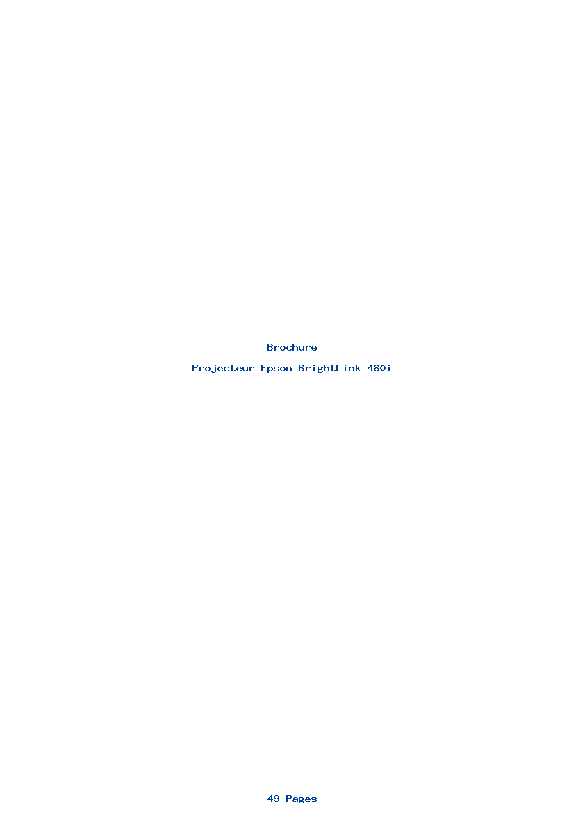 Page 1 de la notice Brochure Epson BrightLink 480i