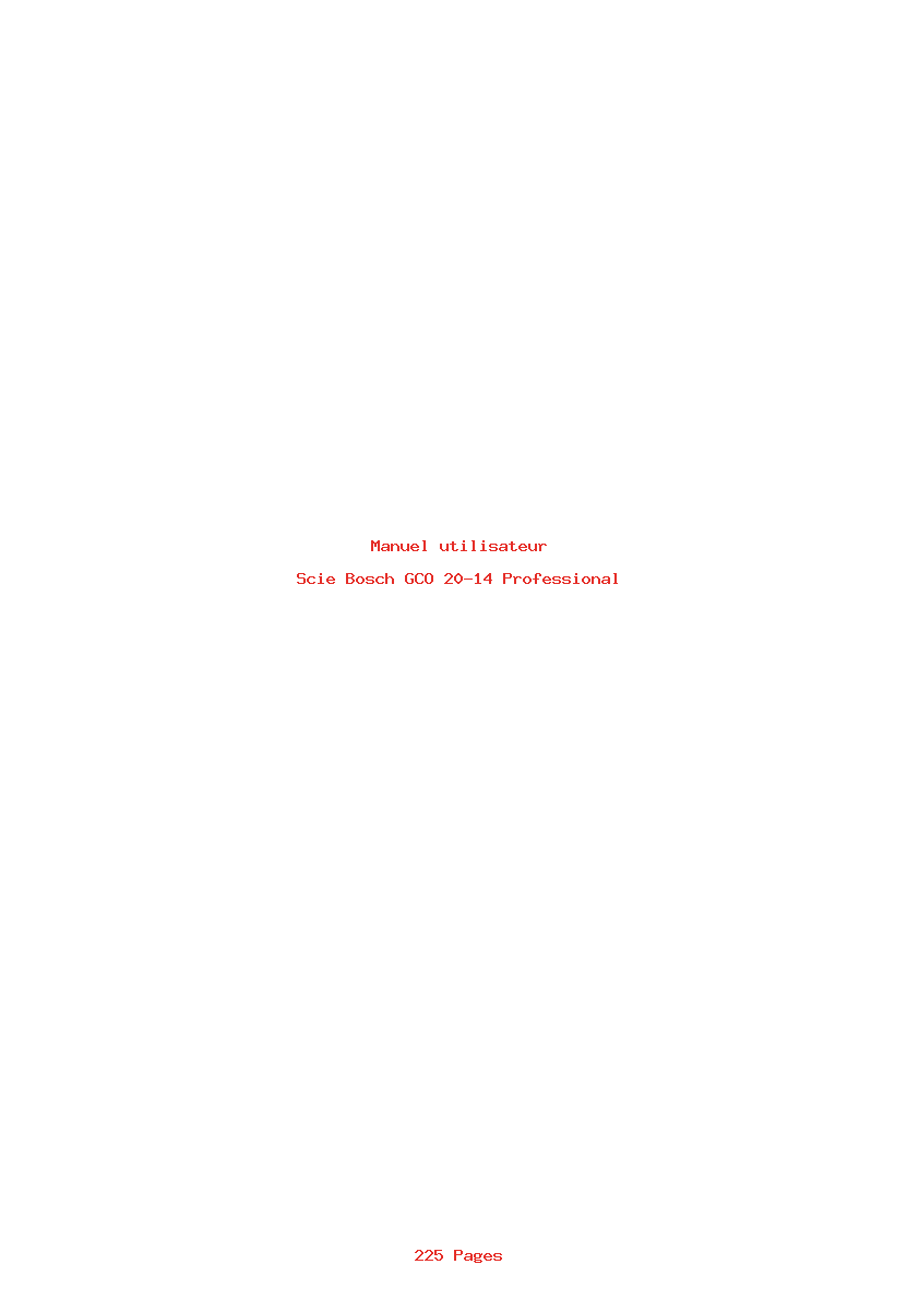 Page 1 de la notice Manuel utilisateur Bosch GCO 20-14 Professional