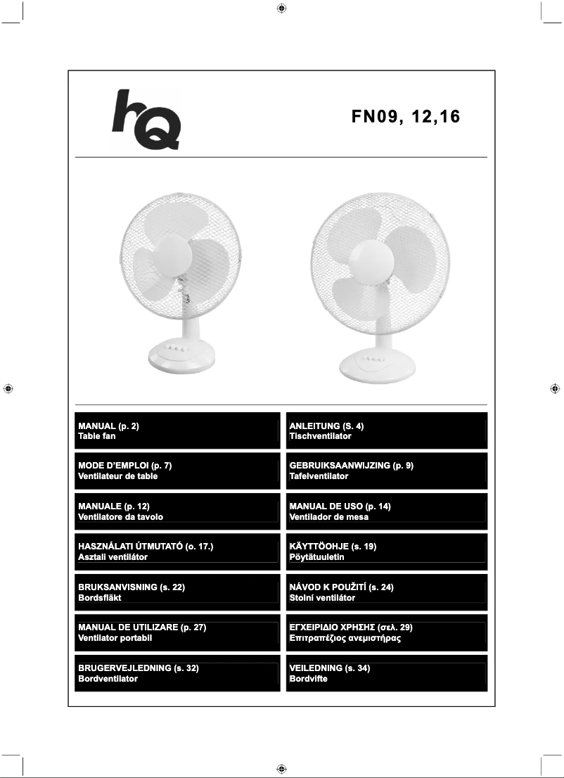 Page 1 de la notice Manuel utilisateur HQ FN09